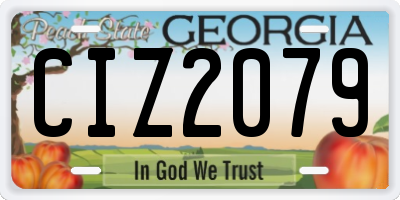 GA license plate CIZ2079
