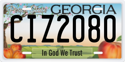 GA license plate CIZ2080