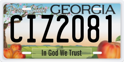 GA license plate CIZ2081