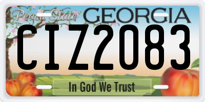 GA license plate CIZ2083