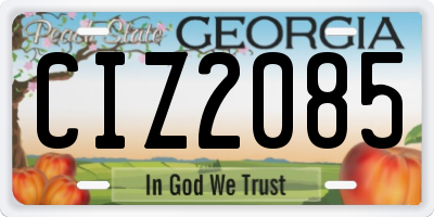 GA license plate CIZ2085