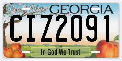 GA license plate CIZ2091