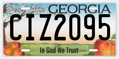 GA license plate CIZ2095
