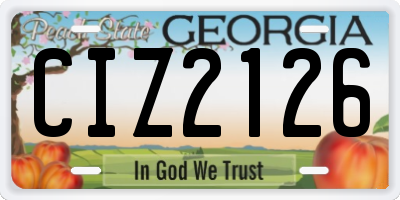 GA license plate CIZ2126