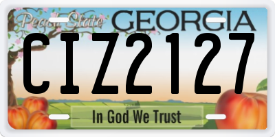 GA license plate CIZ2127