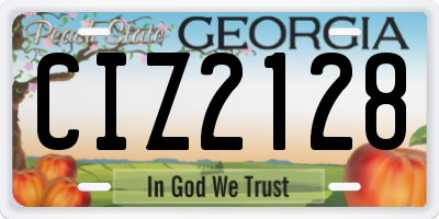 GA license plate CIZ2128