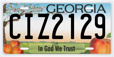 GA license plate CIZ2129