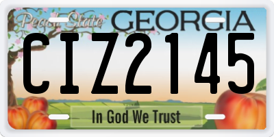 GA license plate CIZ2145