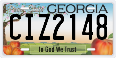 GA license plate CIZ2148
