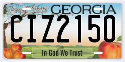 GA license plate CIZ2150