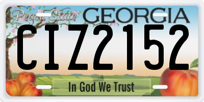 GA license plate CIZ2152