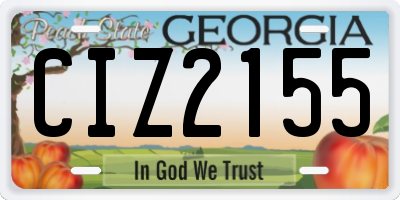 GA license plate CIZ2155