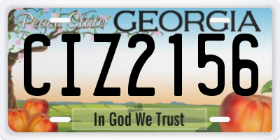 GA license plate CIZ2156