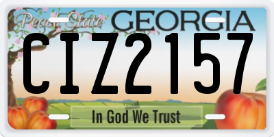 GA license plate CIZ2157