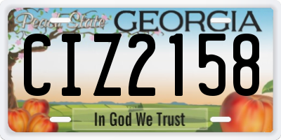 GA license plate CIZ2158