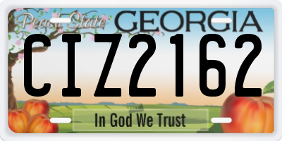 GA license plate CIZ2162