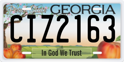GA license plate CIZ2163