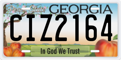 GA license plate CIZ2164