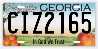 GA license plate CIZ2165