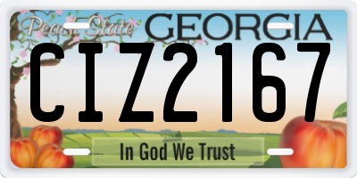 GA license plate CIZ2167