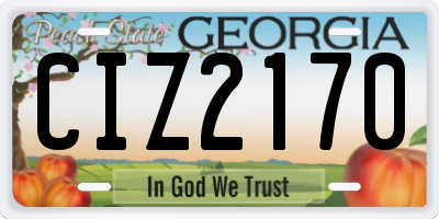 GA license plate CIZ2170