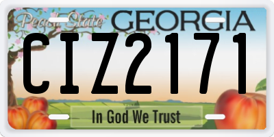 GA license plate CIZ2171