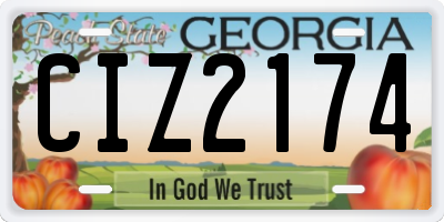 GA license plate CIZ2174
