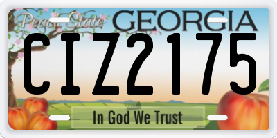 GA license plate CIZ2175