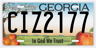 GA license plate CIZ2177
