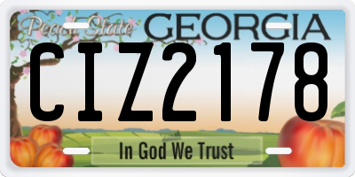 GA license plate CIZ2178