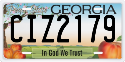 GA license plate CIZ2179