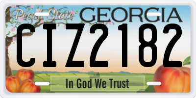 GA license plate CIZ2182