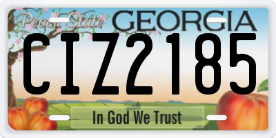 GA license plate CIZ2185