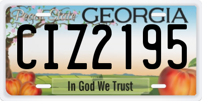 GA license plate CIZ2195