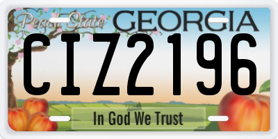GA license plate CIZ2196