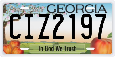 GA license plate CIZ2197