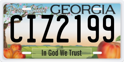 GA license plate CIZ2199