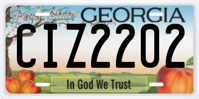 GA license plate CIZ2202