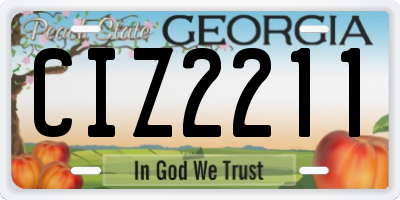 GA license plate CIZ2211