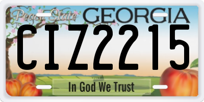 GA license plate CIZ2215