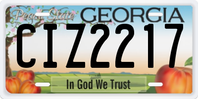 GA license plate CIZ2217