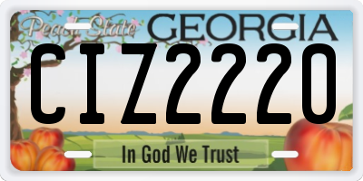 GA license plate CIZ2220