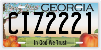 GA license plate CIZ2221