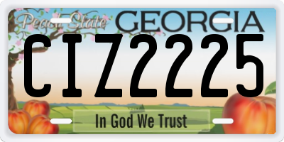 GA license plate CIZ2225