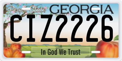 GA license plate CIZ2226
