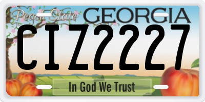 GA license plate CIZ2227