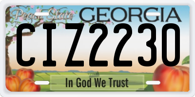 GA license plate CIZ2230