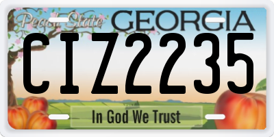 GA license plate CIZ2235