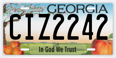 GA license plate CIZ2242