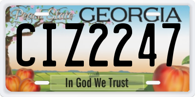 GA license plate CIZ2247